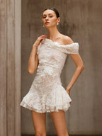 Flowering Girl Women Durriyah One Shoulder Flower Mini Dress