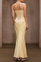 Flowering Girl Women Duyen Sleeveless Corset Maxi Dress In Beige