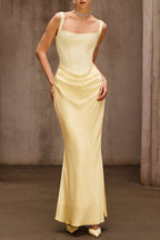 Flowering Girl Women Duyen Sleeveless Corset Maxi Dress In Beige