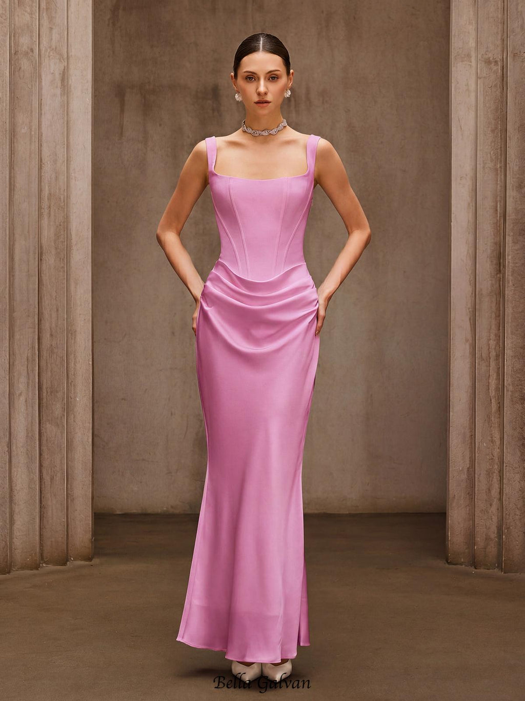 Flowering Girl Women Duyen Sleeveless Corset Maxi Dress In Pink