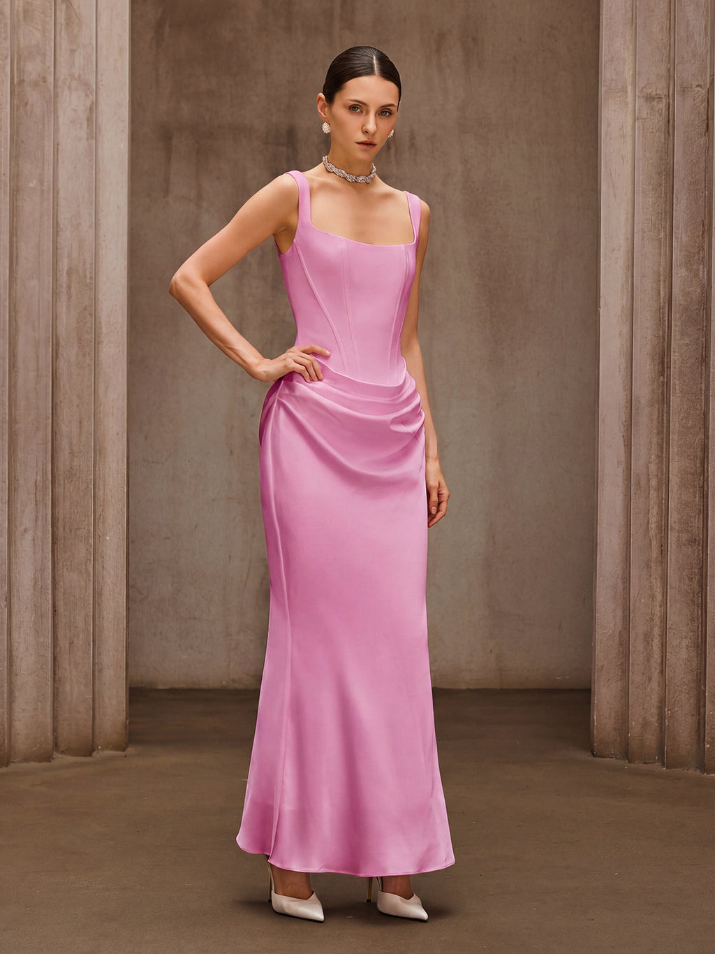 Flowering Girl Women Duyen Sleeveless Corset Maxi Dress In Pink
