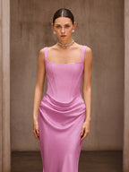 Flowering Girl Women Duyen Sleeveless Corset Maxi Dress In Pink