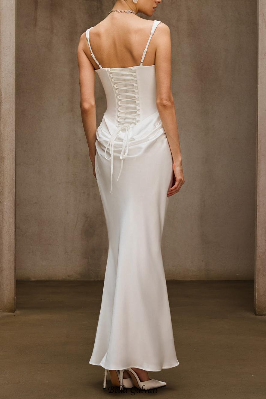 Flowering Girl Women Duyen Sleeveless Corset Maxi Dress In White