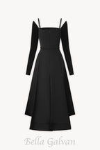 Flowering Girl Women PHANTOM Fringed Midi Dress in black