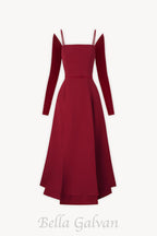 Flowering Girl Women PHANTOM Fringed Midi Dress in red