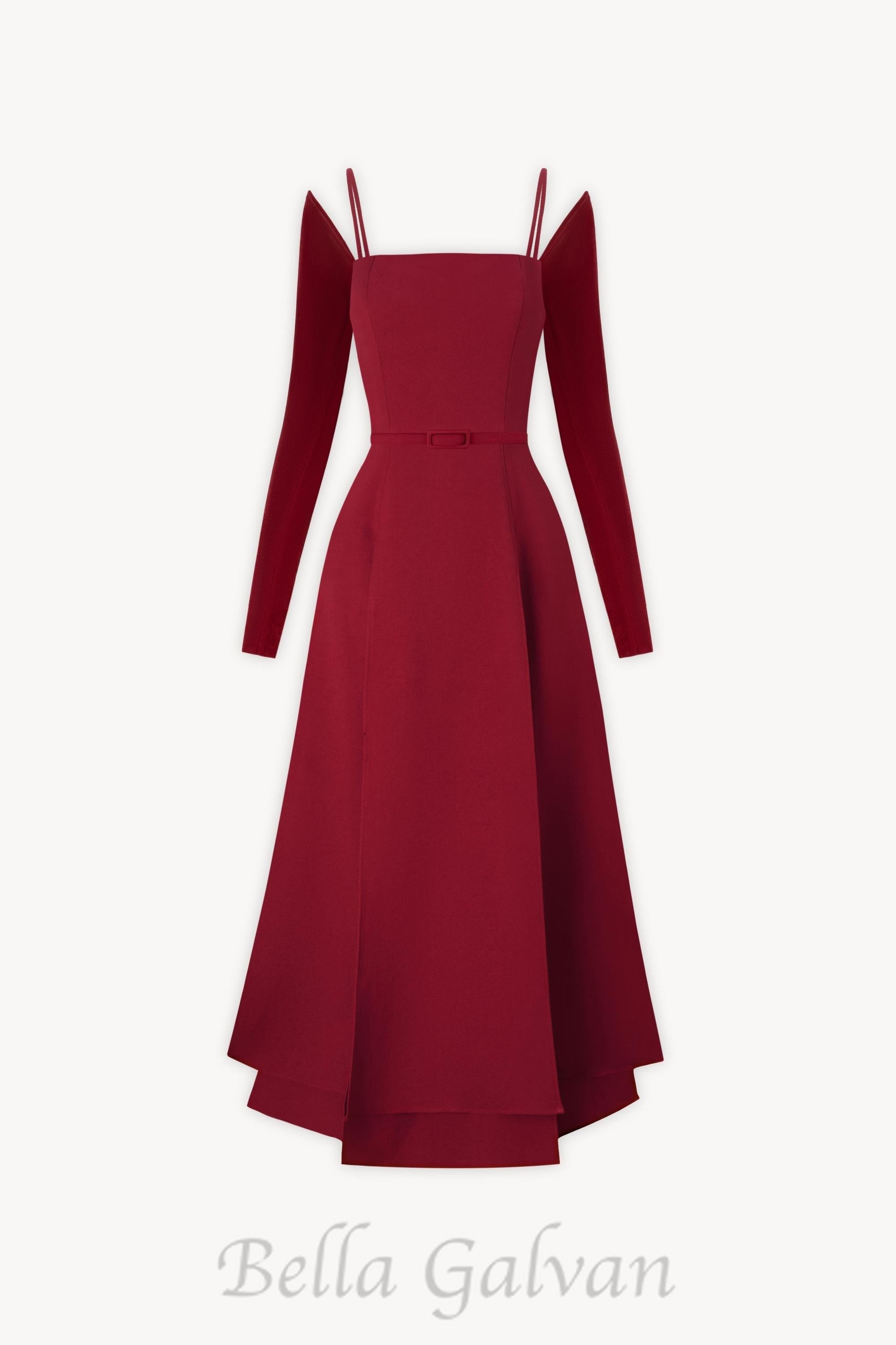 Flowering Girl Women PHANTOM Fringed Midi Dress in red