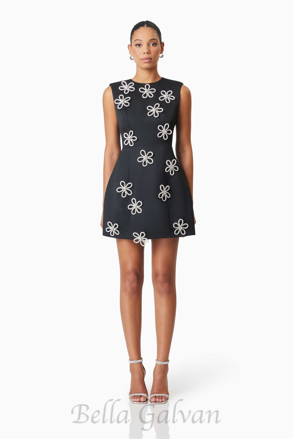 Flowering Girl Women Maiara Diamante Mini Dress In Black