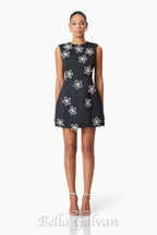 Flowering Girl Women Maiara Diamante Mini Dress In Black