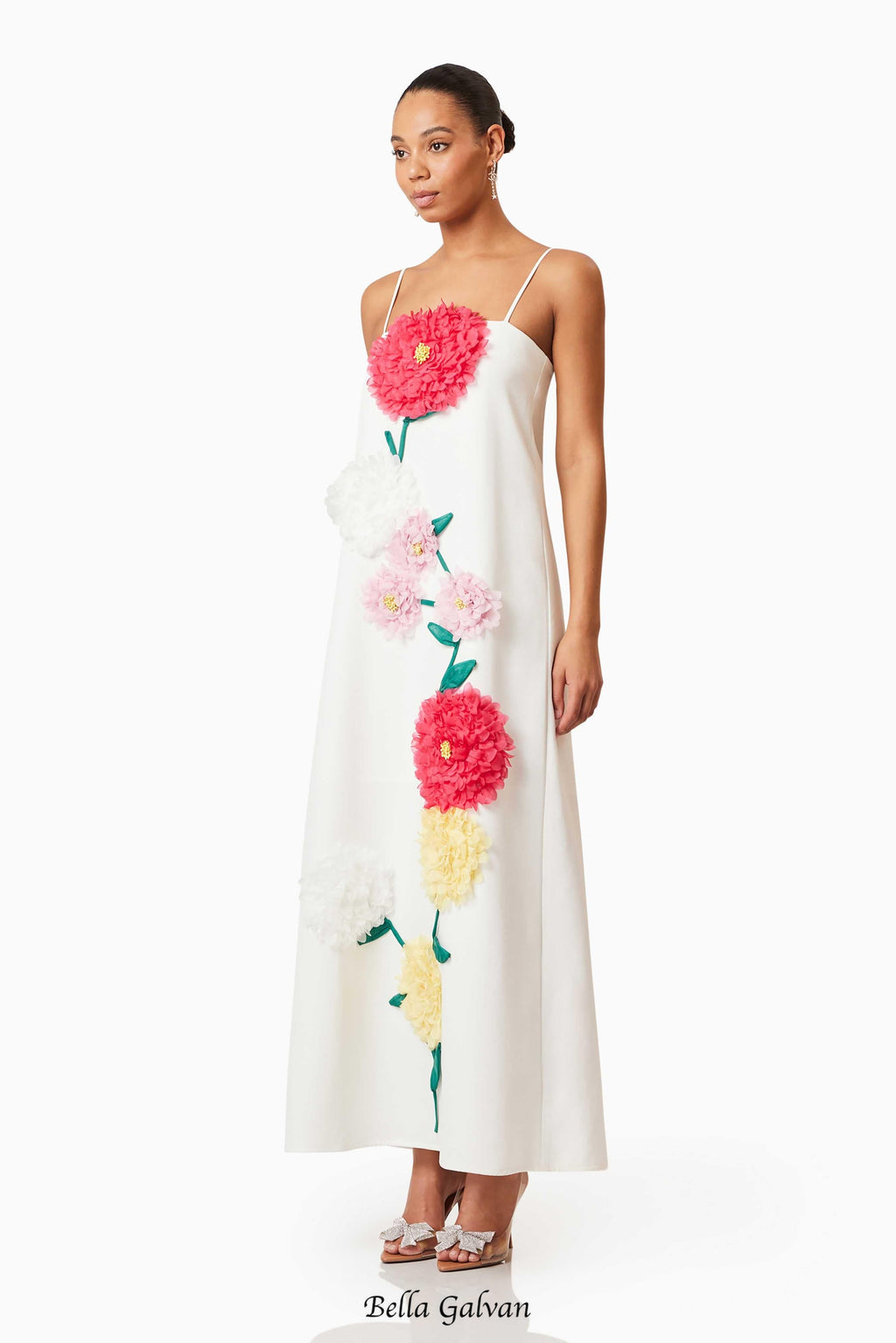 Flowering Girl Women judy Buttercup Embroidered Maxi Dress in White