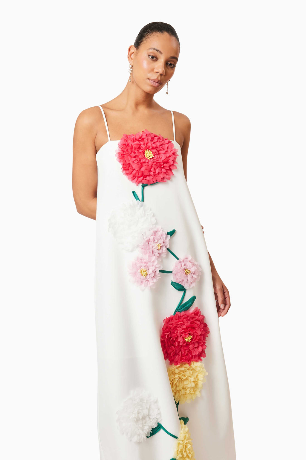 Flowering Girl Women judy Buttercup Embroidered Maxi Dress in White