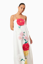 Flowering Girl Women judy Buttercup Embroidered Maxi Dress in White