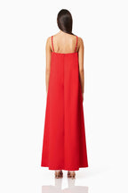 Flowering Girl Women judy Buttercup Embroidered Maxi Dress In Red