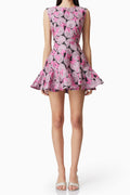 Aimee Butterfly embroidery A-Line Mini Dress in Pink