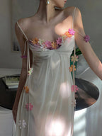 Farah Flower Maxi Dress In Ivory