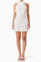 Cherry Blossom Mini Dress in White