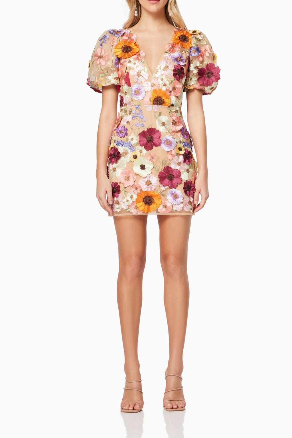 Flowering Girl Women Rosalind 3D Floral Mini Dress In Pink