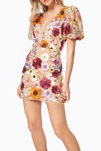 Flowering Girl Women Rosalind 3D Floral Mini Dress In Pink