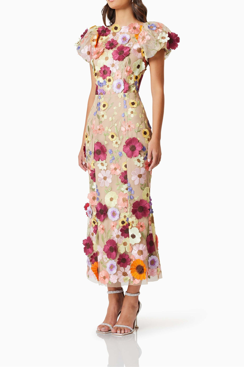 Flowering Girl Women Astraea 3D Lace Maxi Dress In Pink