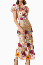 Flowering Girl Women Astraea 3D Lace Maxi Dress In Pink