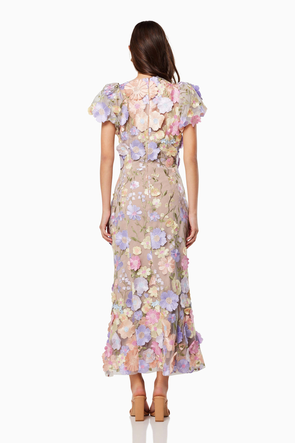 Flowering Girl Women Astraea 3D Lace Maxi Dress In Purple