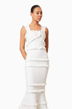 Flowering Girl Women josephine Frill Maxi Dress in White