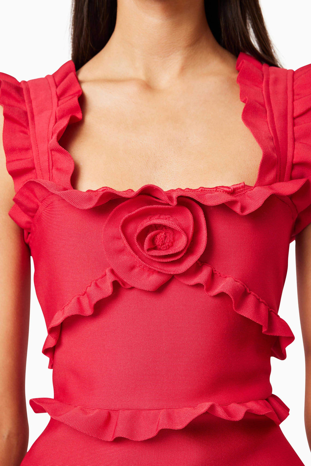 Flowering Girl Women josephine Frill Maxi Dress in Red