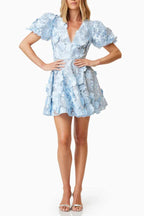 Flowering Girl Women Chayan Flower Embroidery Mini Dress