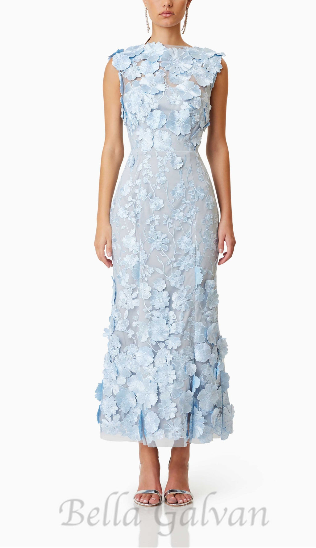 Flowering Girl Women Selene Cocktail Midi Dress in Blue