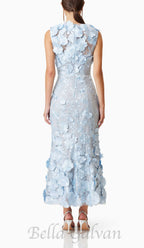 Flowering Girl Women Selene Cocktail Midi Dress in Blue
