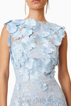 Flowering Girl Women Selene Cocktail Midi Dress in Blue