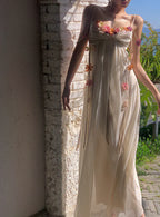 Farah Flower Maxi Dress In Ivory