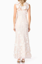 Yvette 3D flower embroidery Gown in White