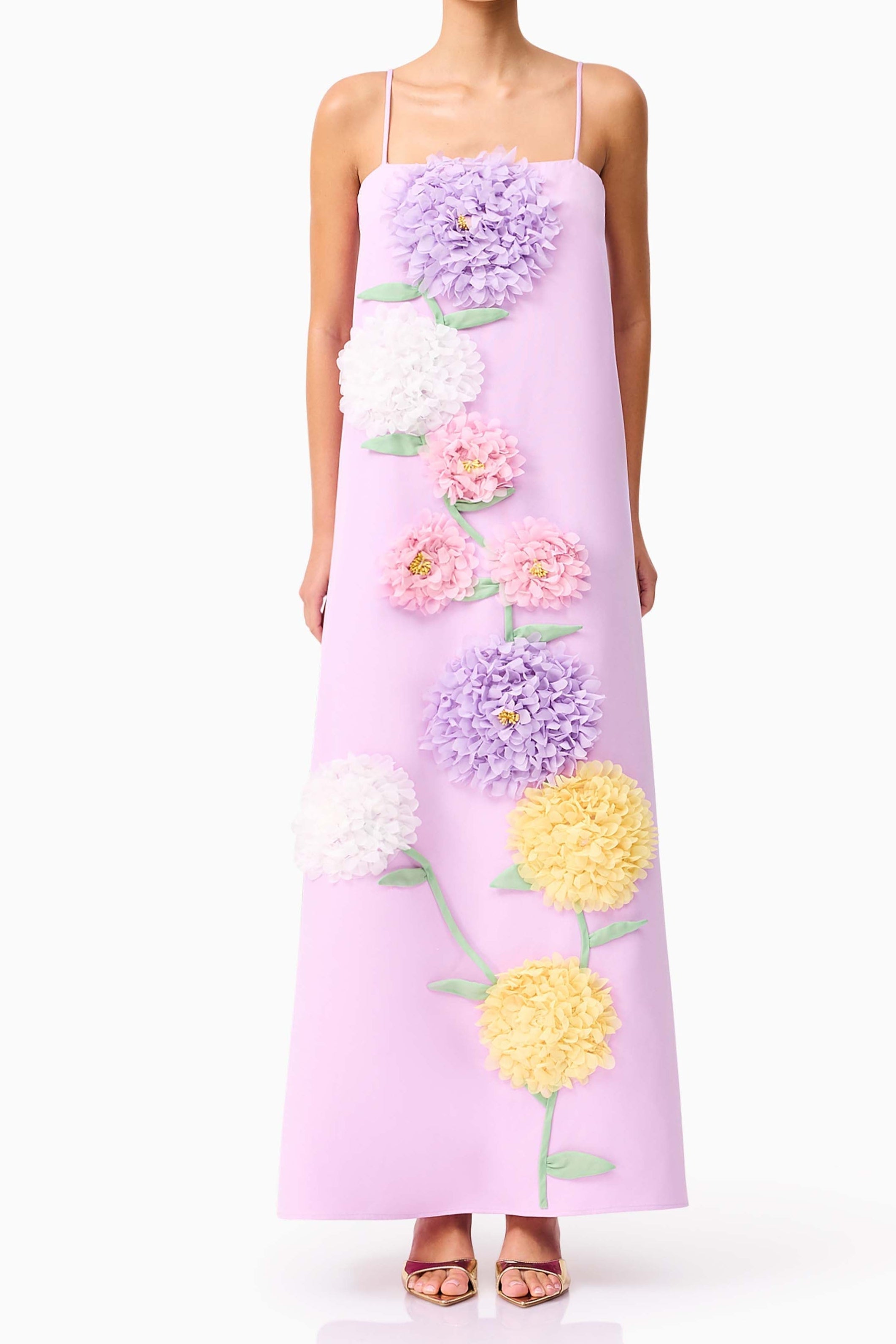 Flowering Girl Women Kristin Buttercup Embroidered Maxi Dress In Purple