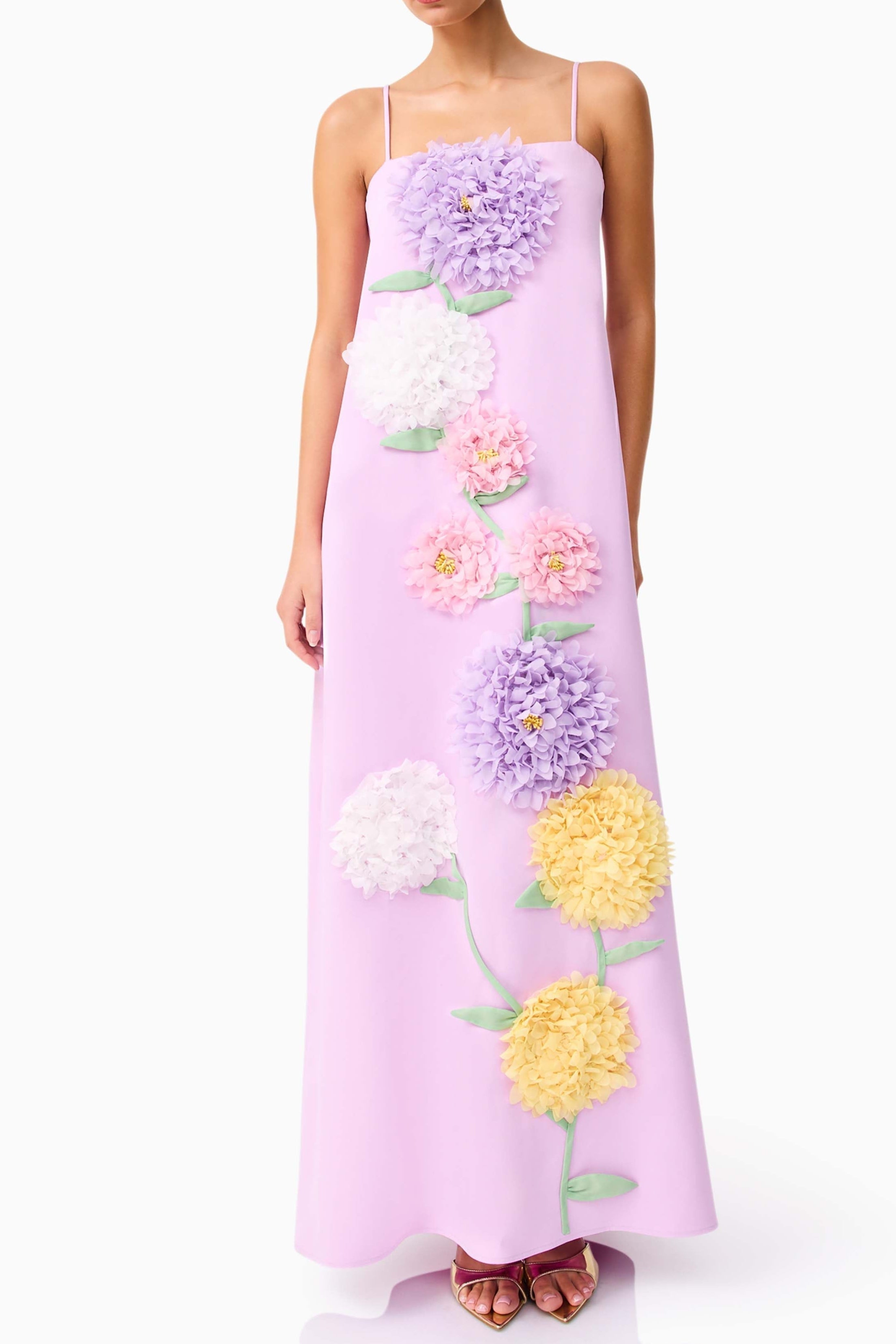 Flowering Girl Women Kristin Buttercup Embroidered Maxi Dress In Purple