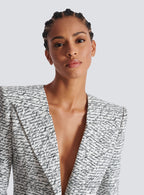 Flowering Girl Women Alphabet pattern white jacket with single button