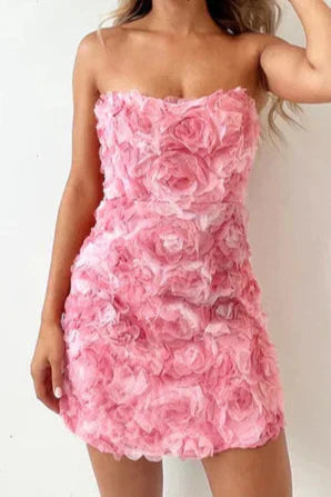 Flowering Girl Women beverly Floral embellished Mini Dress in pink