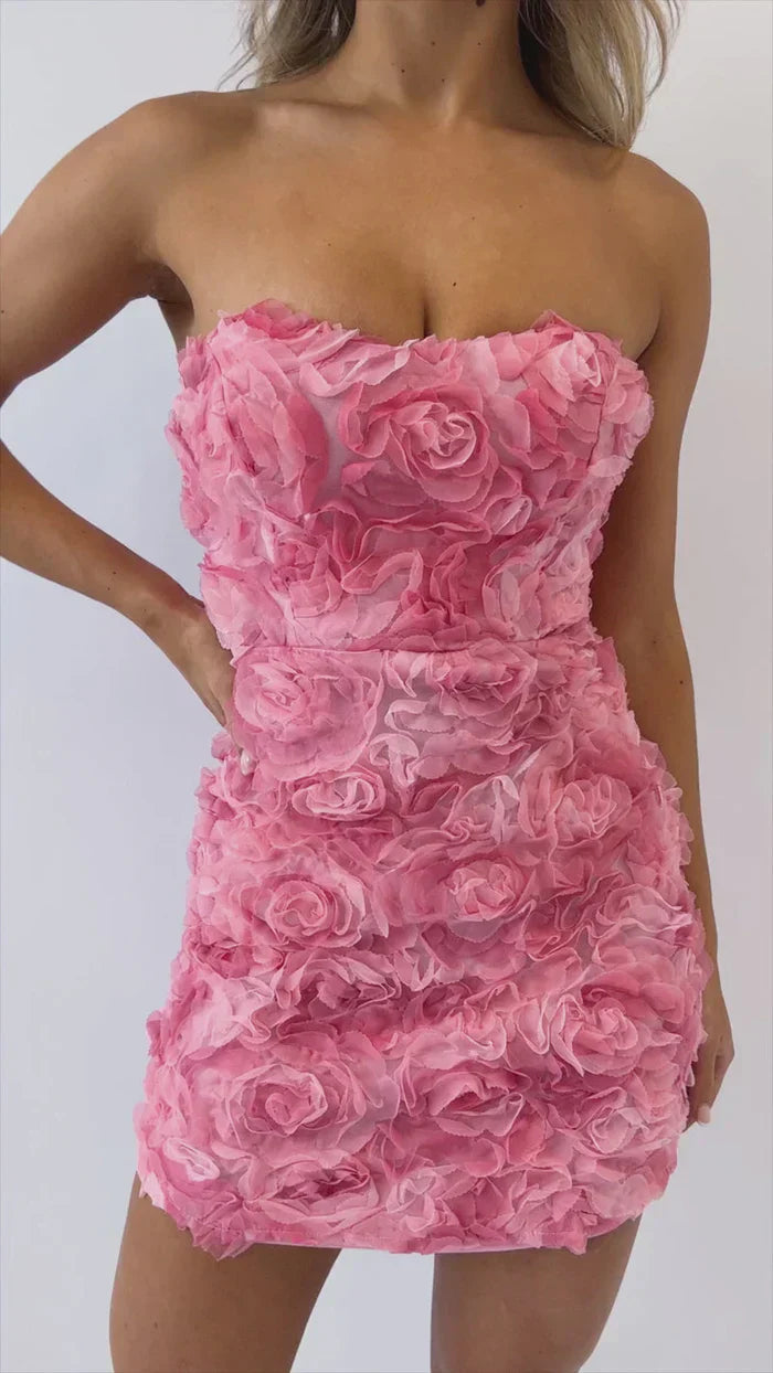 Flowering Girl Women beverly Floral embellished Mini Dress in pink