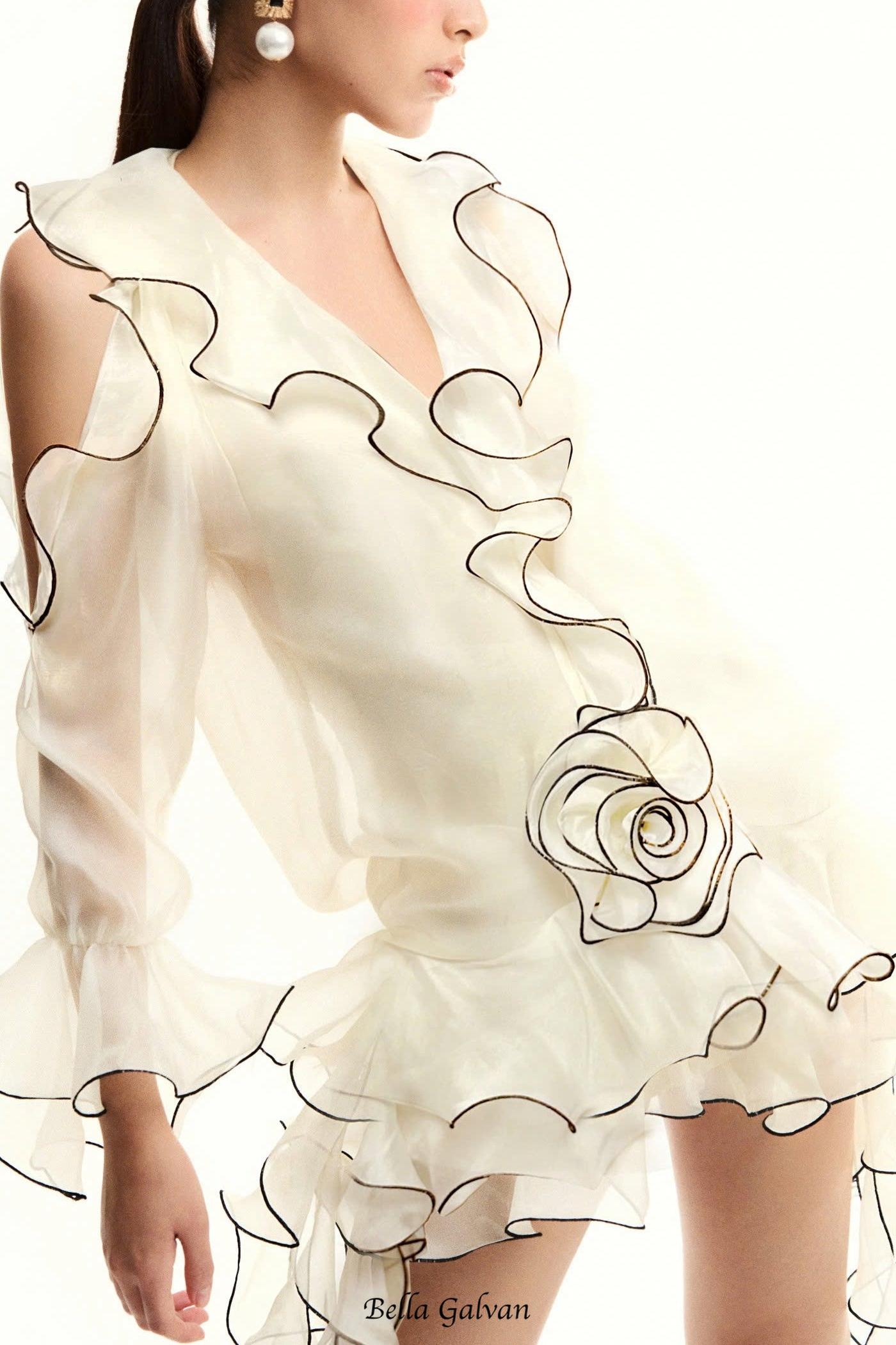 Flowering Girl Women Eavan Ruffle Floral Mini Dress