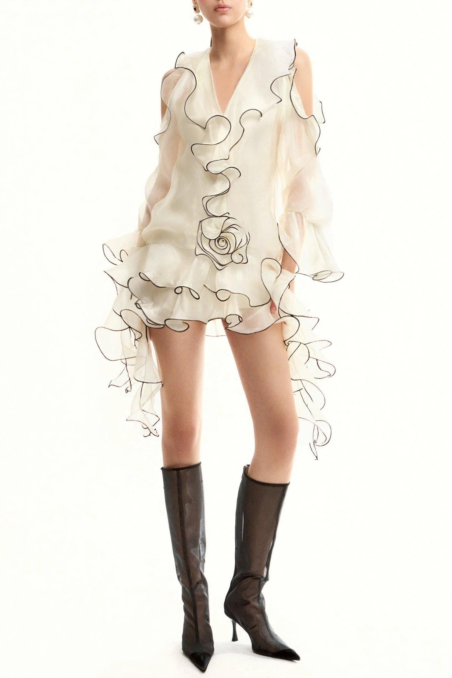 Flowering Girl Women Eavan Ruffle Floral Mini Dress