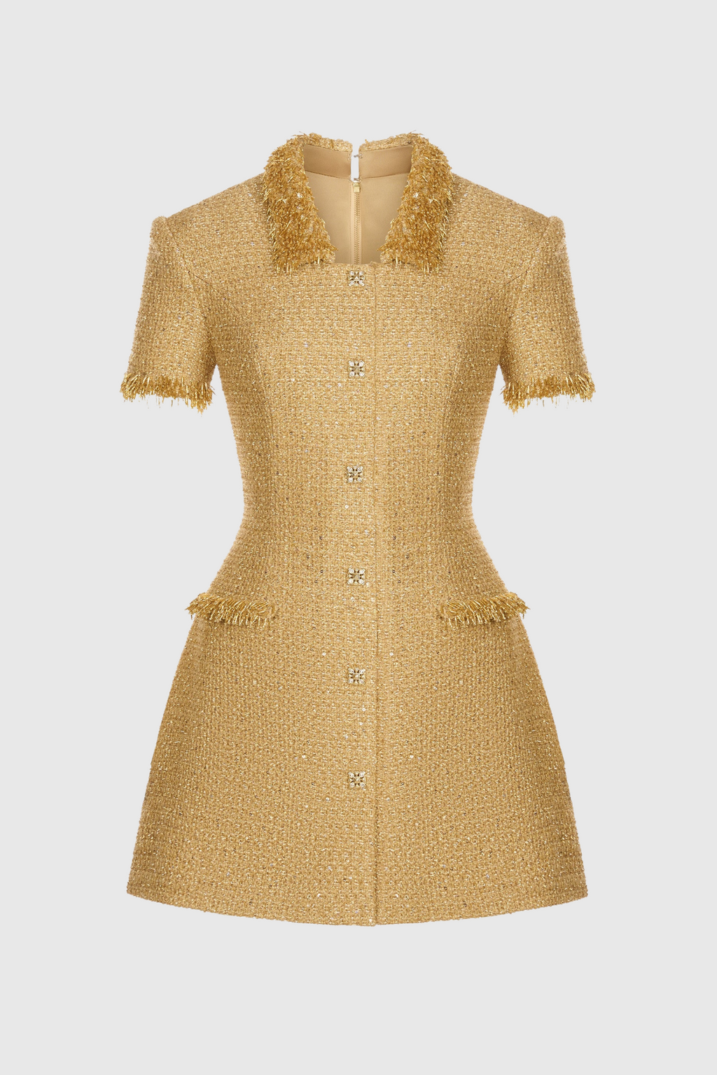 Flowering Girl Women Elborno Gold Embellished Mini Dress