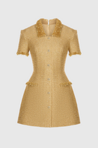 Flowering Girl Women Elborno Gold Embellished Mini Dress