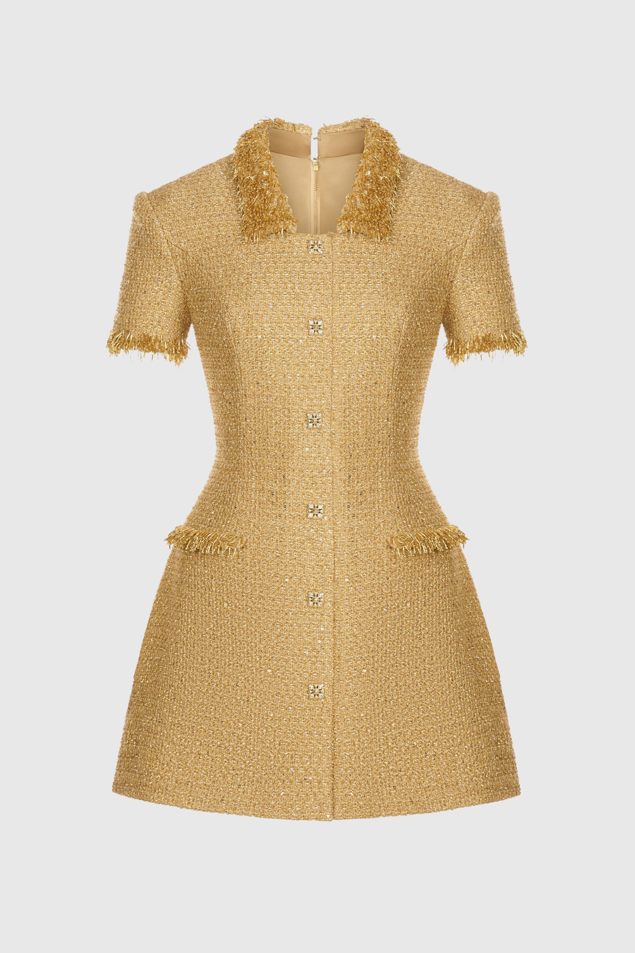 Flowering Girl Women Elborno Gold Embellished Mini Dress