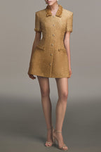 Flowering Girl Women Elborno Gold Embellished Mini Dress