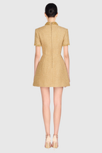 Flowering Girl Women Elborno Gold Embellished Mini Dress
