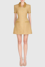 Flowering Girl Women Elborno Gold Embellished Mini Dress