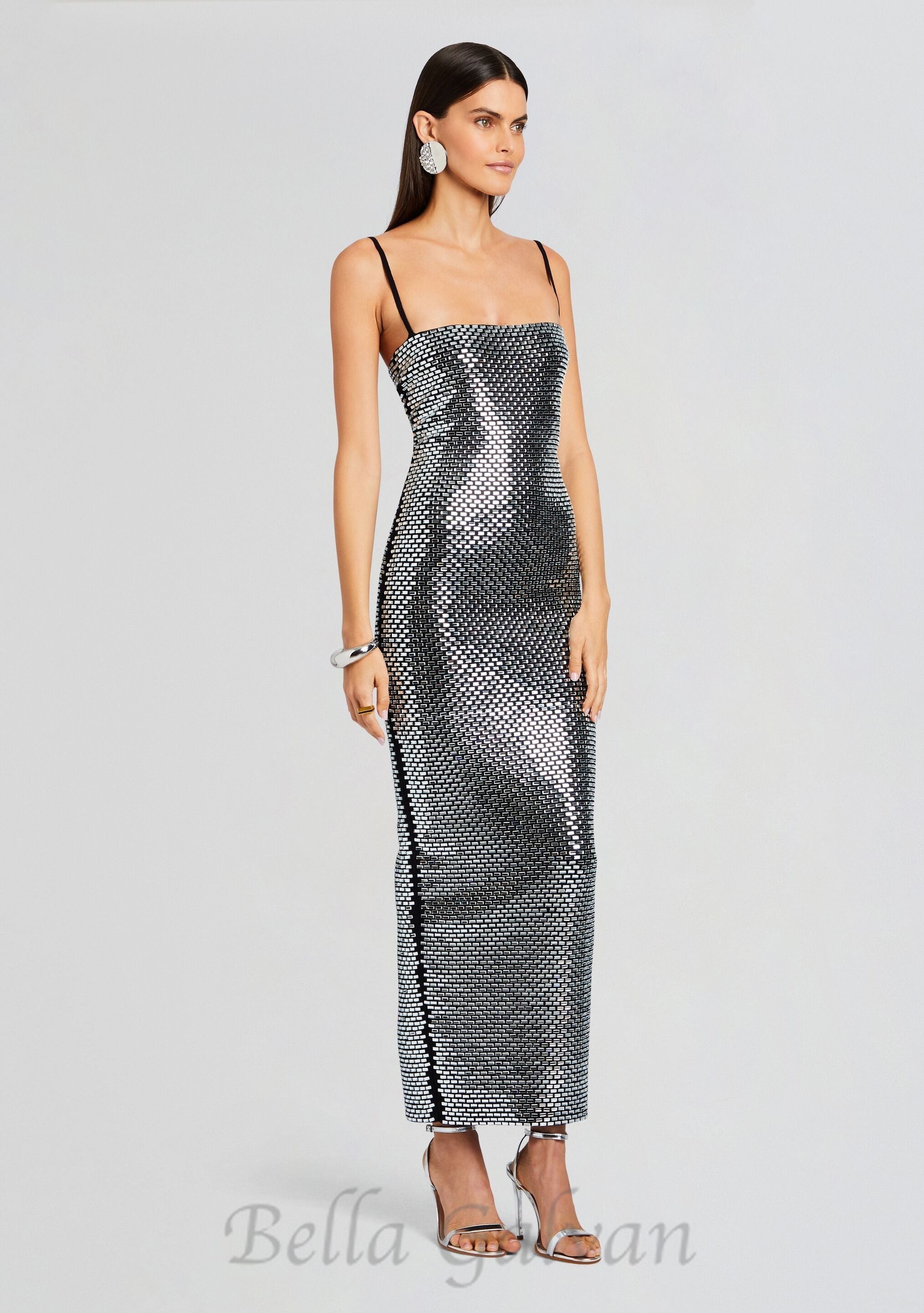 Flowering Girl Women Kyree Embellished Knit midi Dress in black