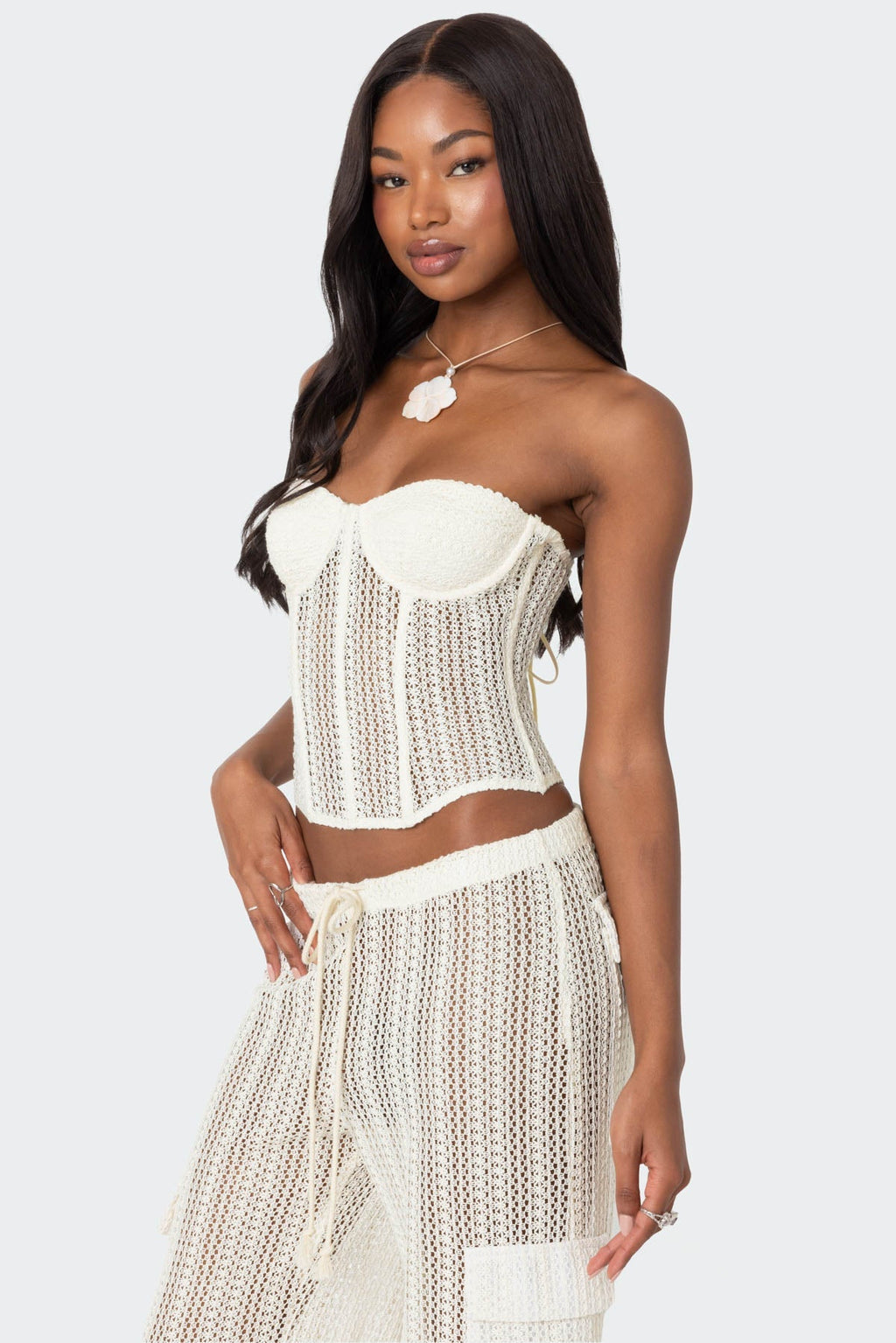 Flowering Girl Women Ines Sheer Crochet Corset