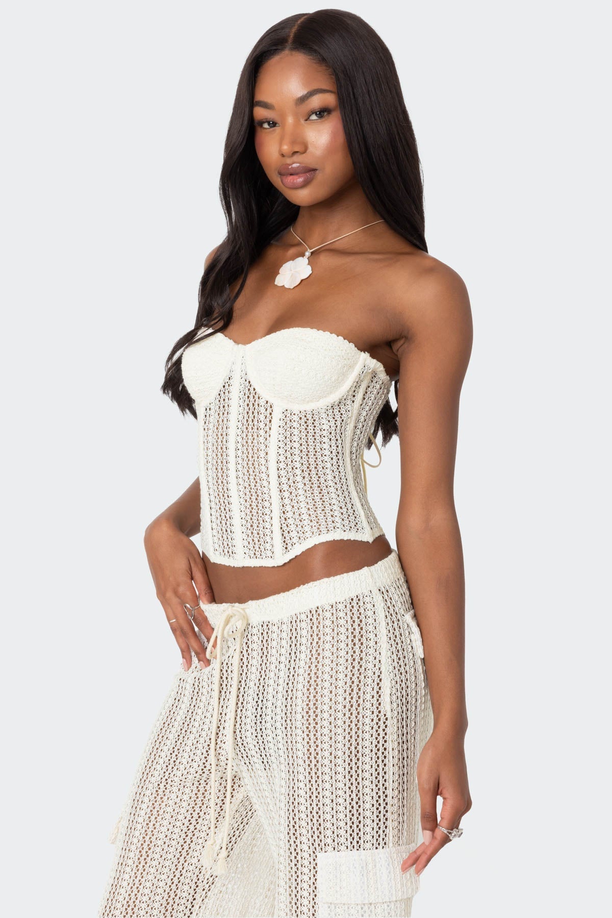 Flowering Girl Women Ines Sheer Crochet Corset
