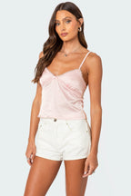 Flowering Girl Women Imani Satin Effect Tank Top