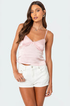 Flowering Girl Women Imani Satin Effect Tank Top